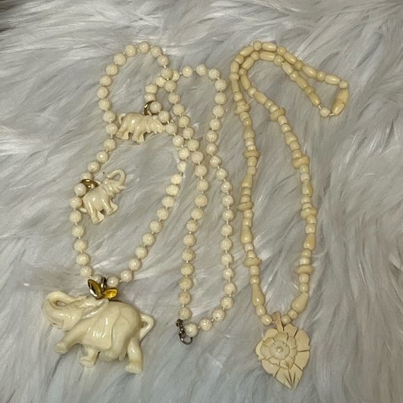 Vintage Jewelry - Vintage Ivory Necklace Bundle